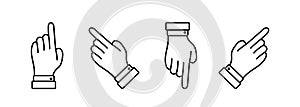 Computer Mouse click cursor. Mouse pointers set. Black vector icons of arrows and hands. Vector clipart.